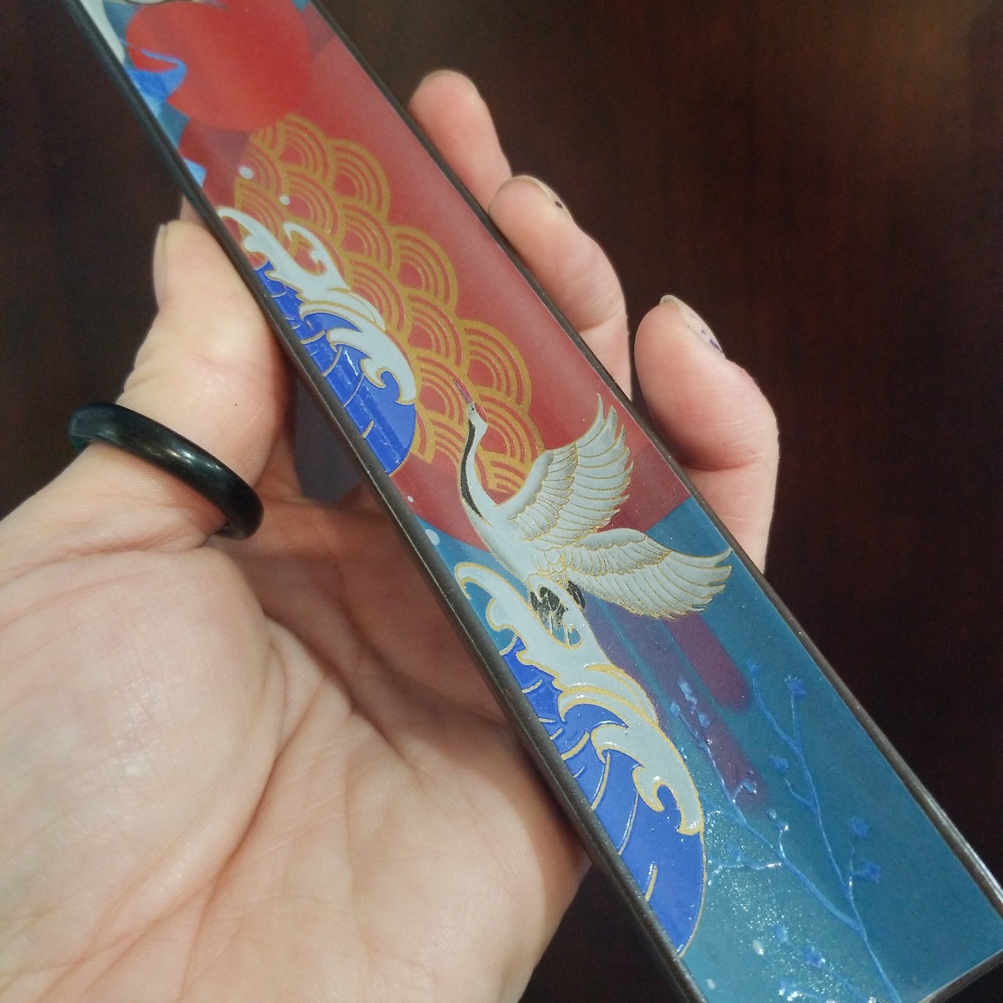 Ceramic Crane and Sun Incense Holder